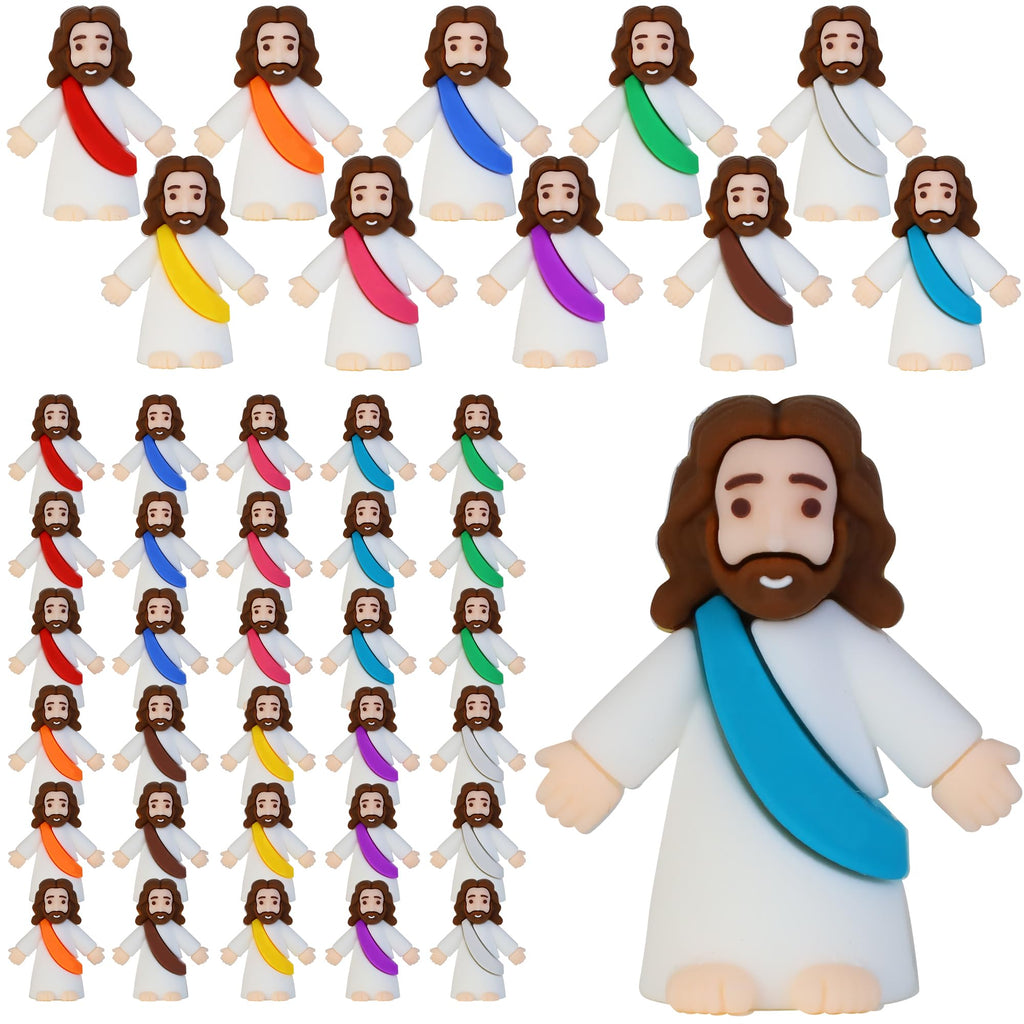 Bamamon 30 Pcs Little Jesus Figures – Bulk Mini Jesus Figurines for Easter, Sunday School & Religious Party Favors