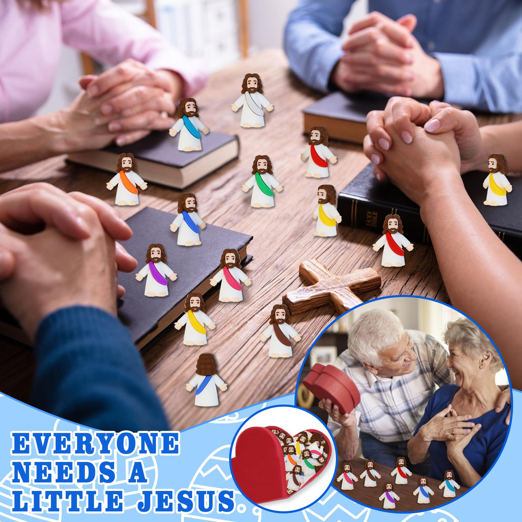 Bamamon 30 Pcs Little Jesus Figures – Bulk Mini Jesus Figurines for Easter, Sunday School & Religious Party Favors