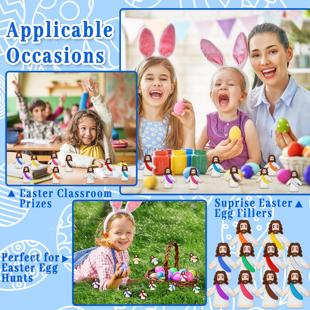 Bamamon 30 Pcs Little Jesus Figures – Bulk Mini Jesus Figurines for Easter, Sunday School & Religious Party Favors