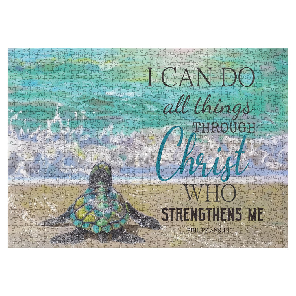 BBOLDIN Beach Christian Turtle 1000-Piece Puzzle – Bible & Nature Art