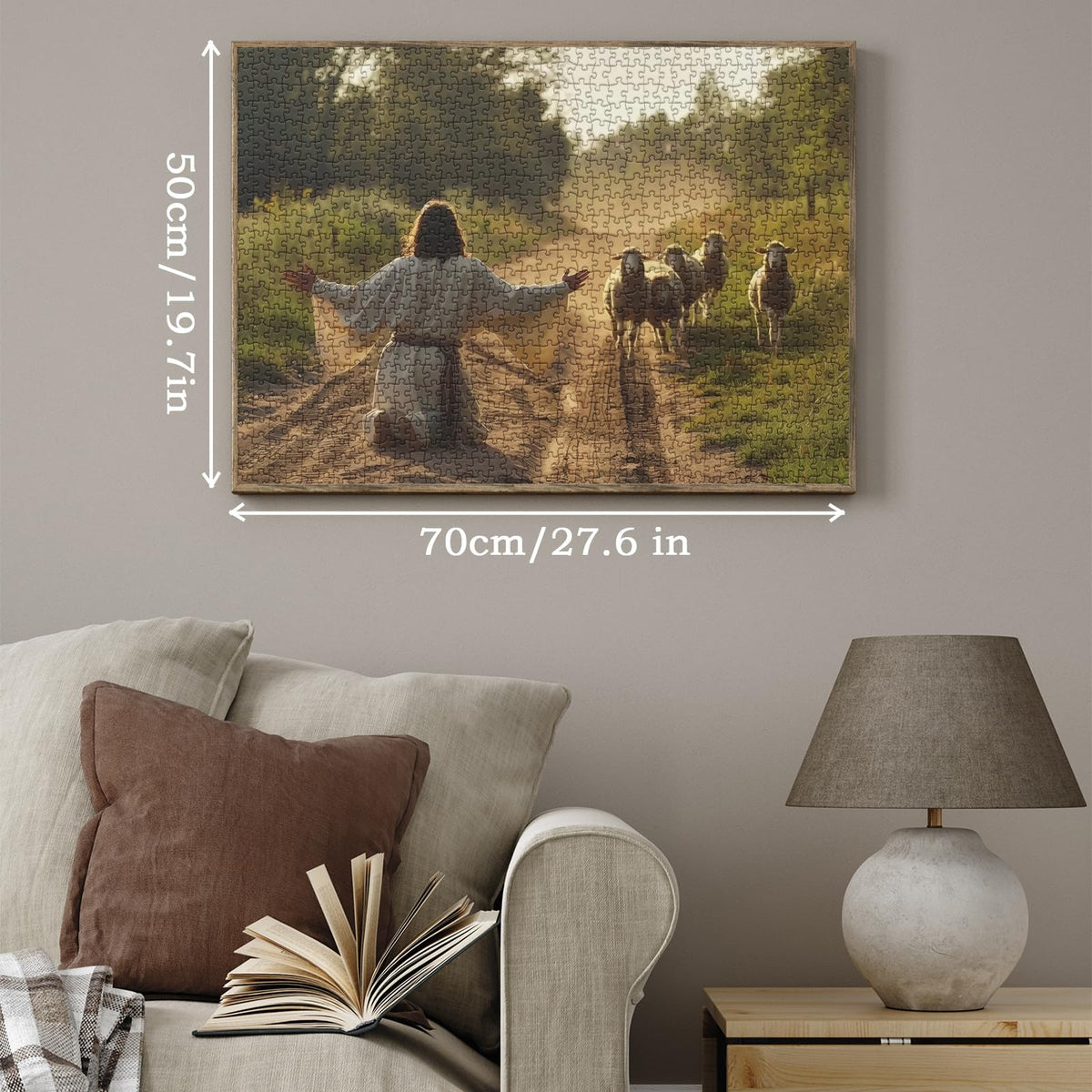 BBOLDIN Jesus Sheep 1000-Piece Puzzle for Adults | Christian Jigsaw & Catholic Art