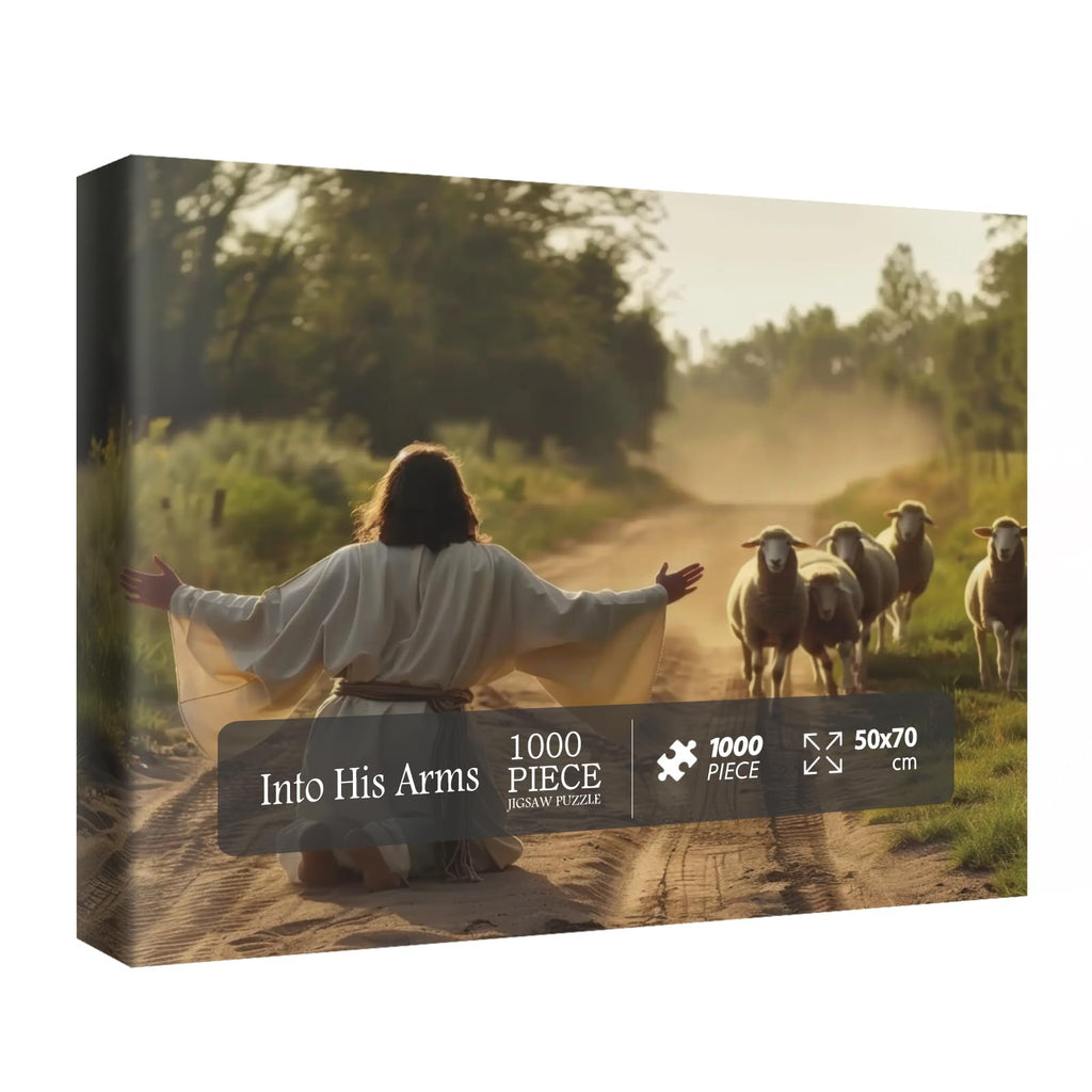 BBOLDIN Jesus Sheep 1000-Piece Puzzle for Adults | Christian Jigsaw & Catholic Art