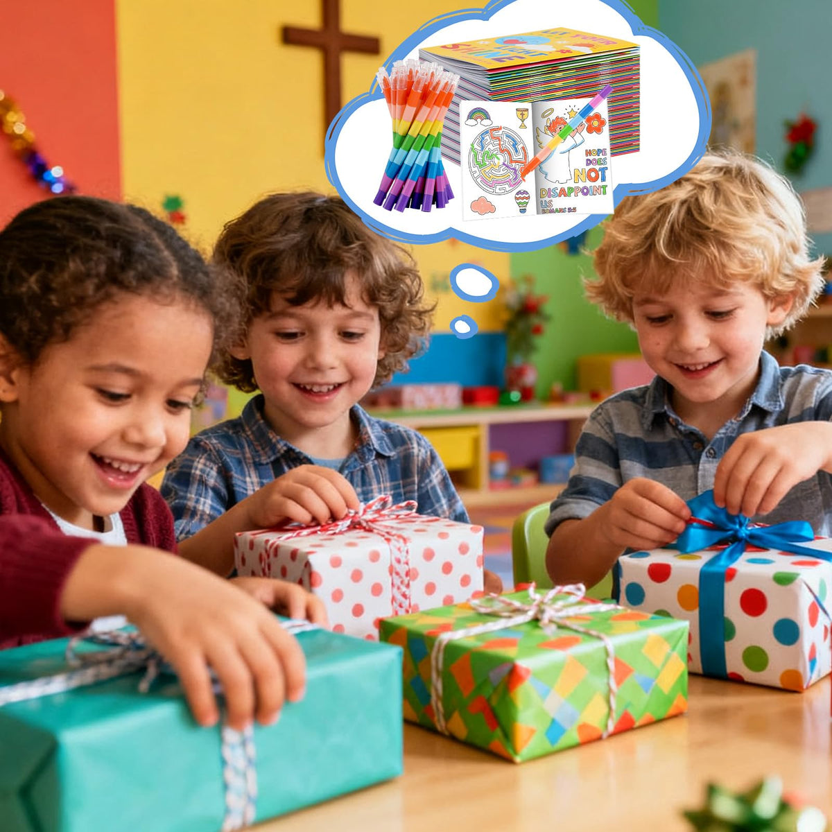 BenLouis 24 Pcs Bible Verses Mini Coloring Books for Kids | Christian Party Favors & Sunday School