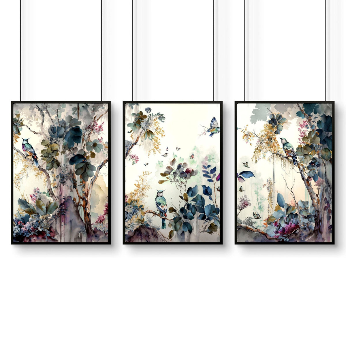Framed Wall Art for Living Room – Set of 3 Prints