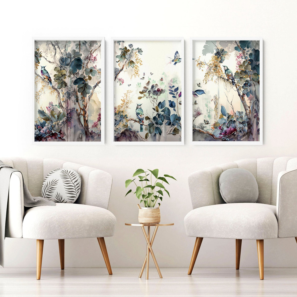 Framed Wall Art for Living Room – Set of 3 Prints