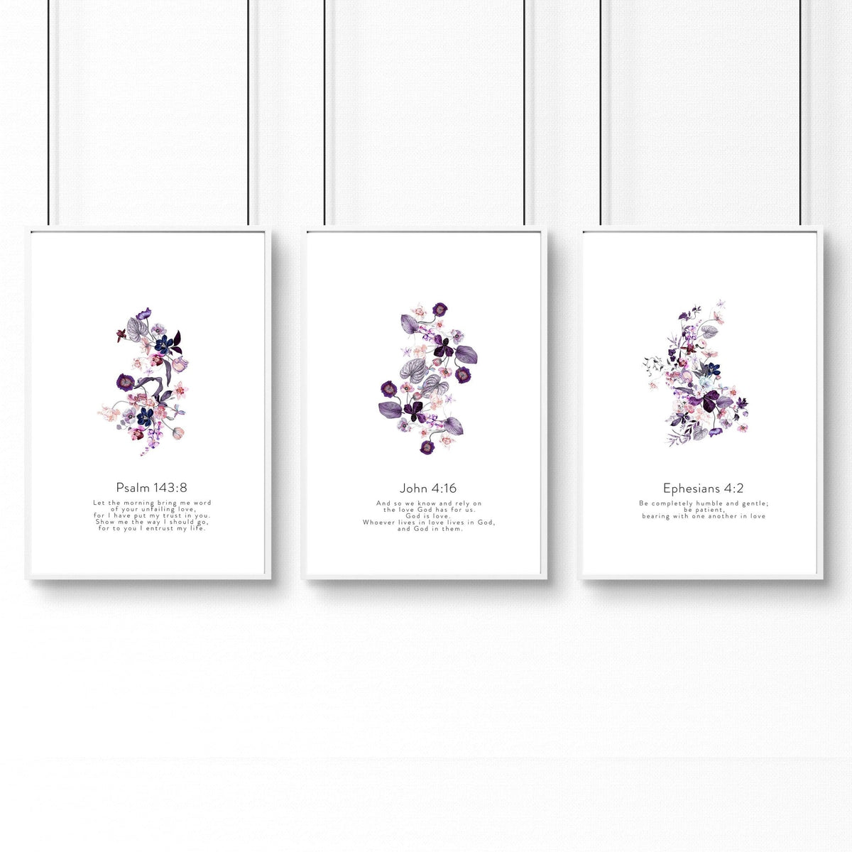 Large prints for living room | set of 3 Christian wall art prints