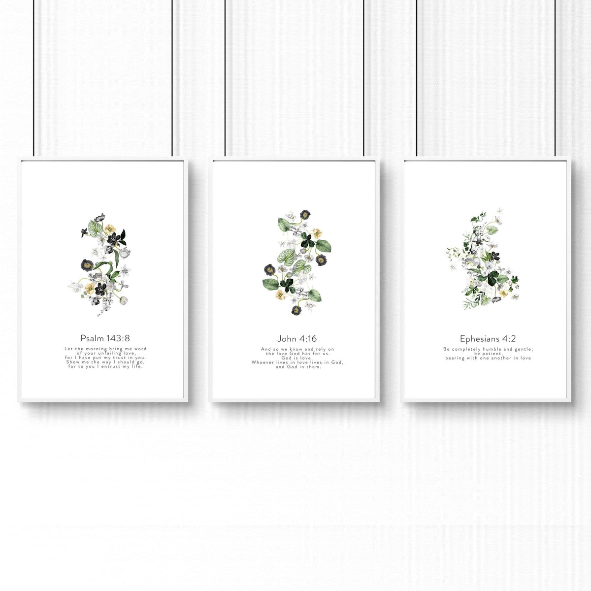 Christian Prints – Set of 3 Living Room Wall Art