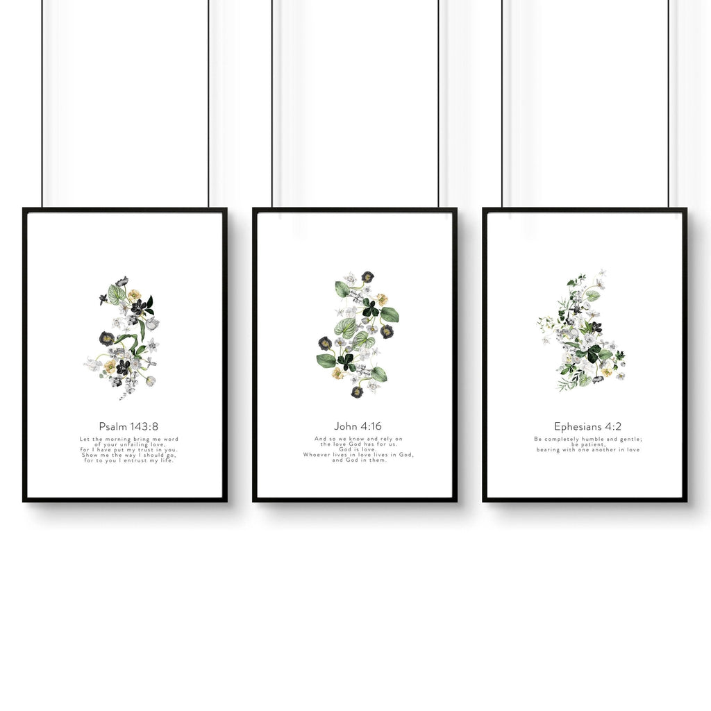 Christian Prints – Set of 3 Living Room Wall Art