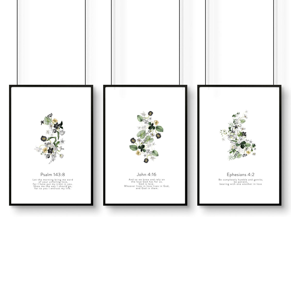 Christian Prints – Set of 3 Living Room Wall Art