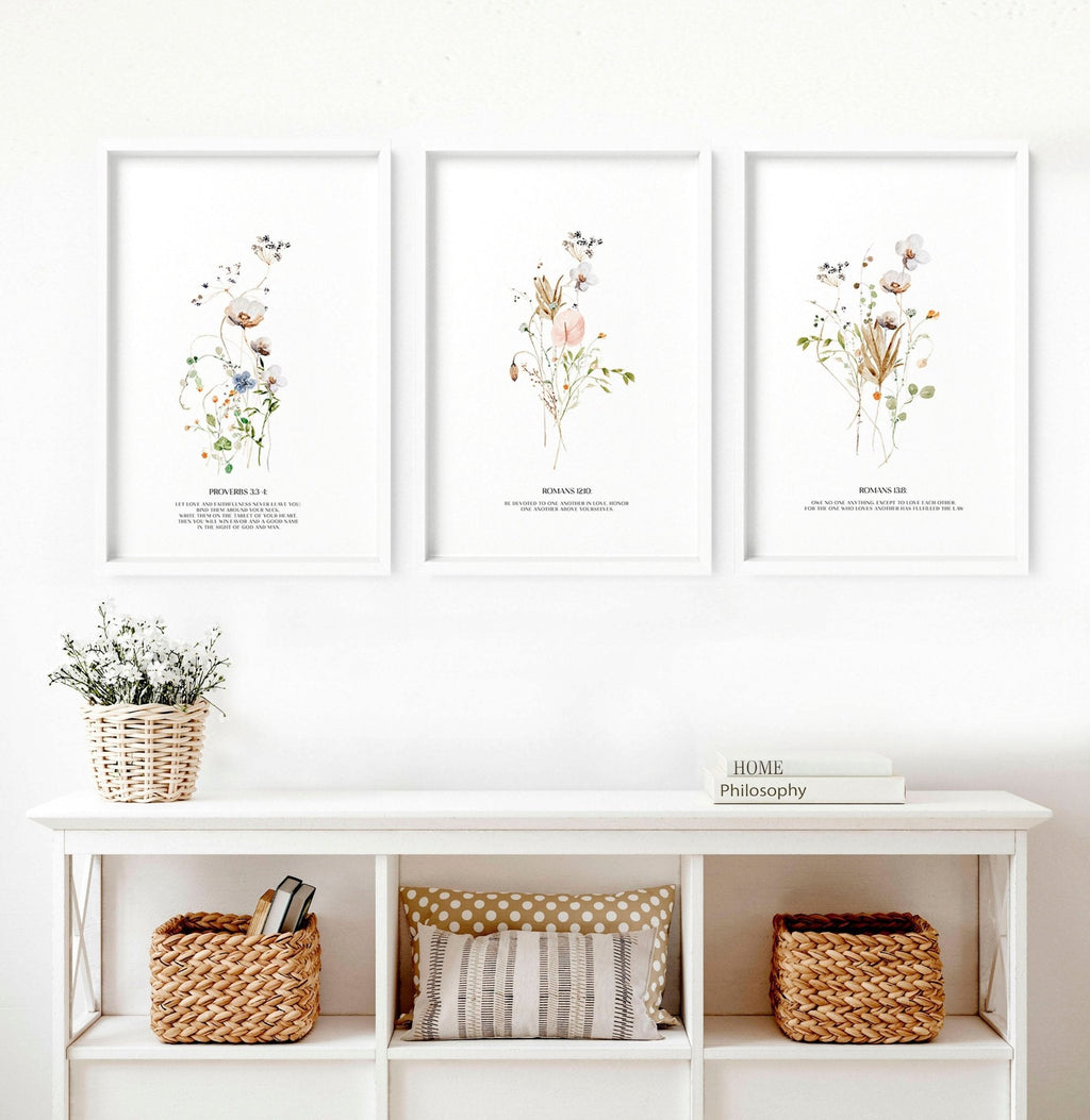 Prints for Hallway – Set of 3 Christian Wall Art