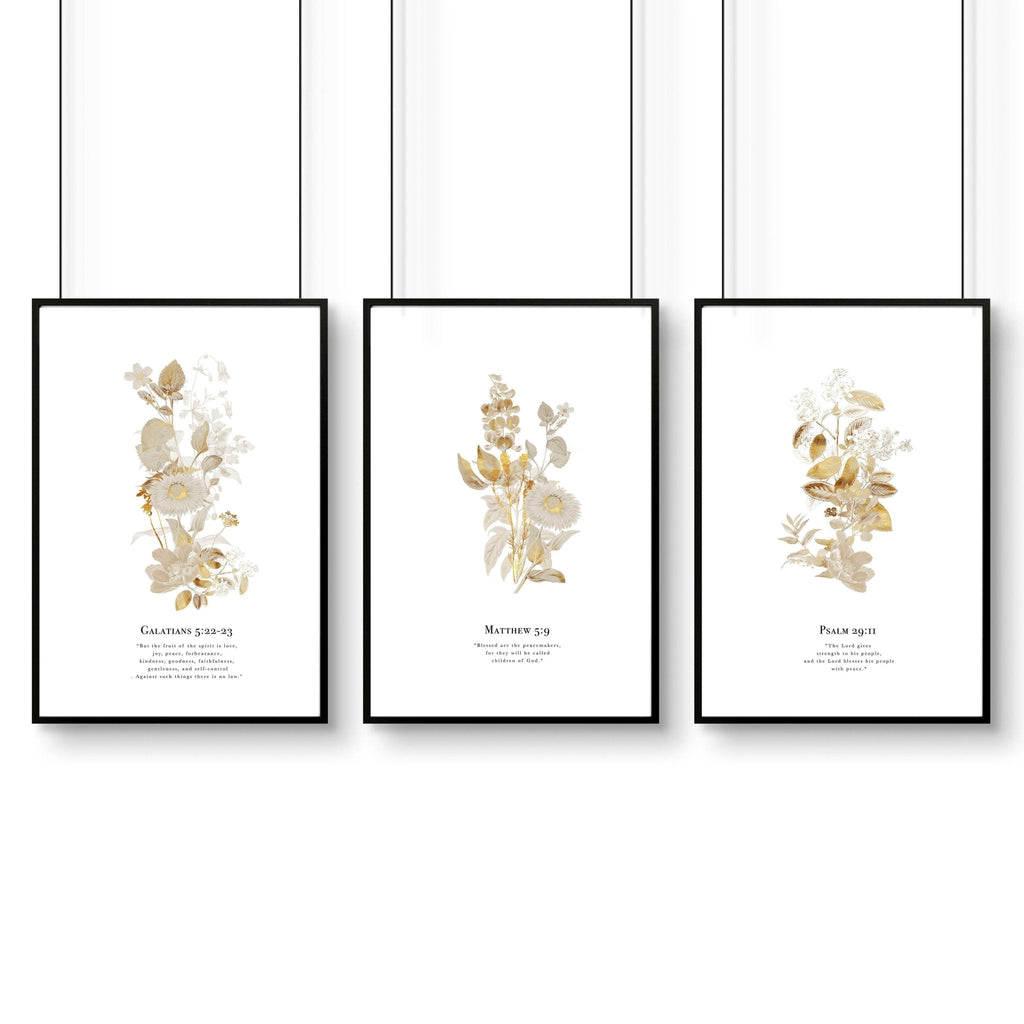 Bible quote wall art | set of 3 Christian wall art prints