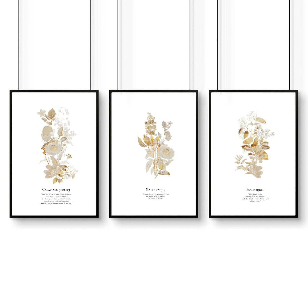 Bible quote wall art | set of 3 Christian wall art prints