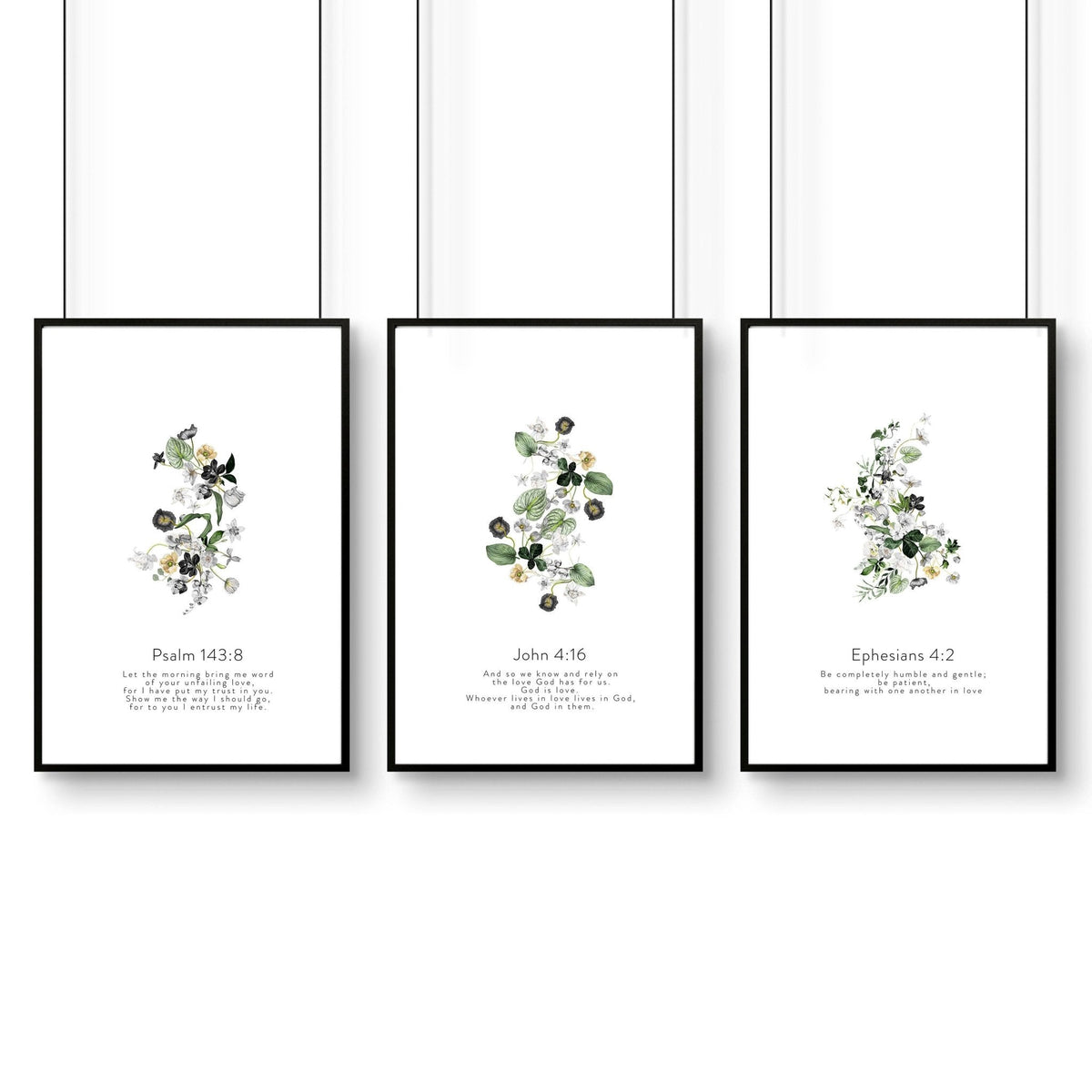 Bible wall art for bedroom | set of 3 wall art prints