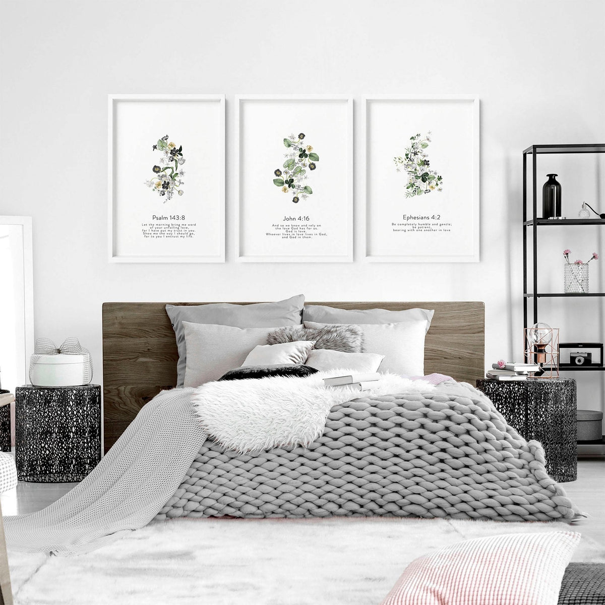 Bible wall art for bedroom | set of 3 wall art prints
