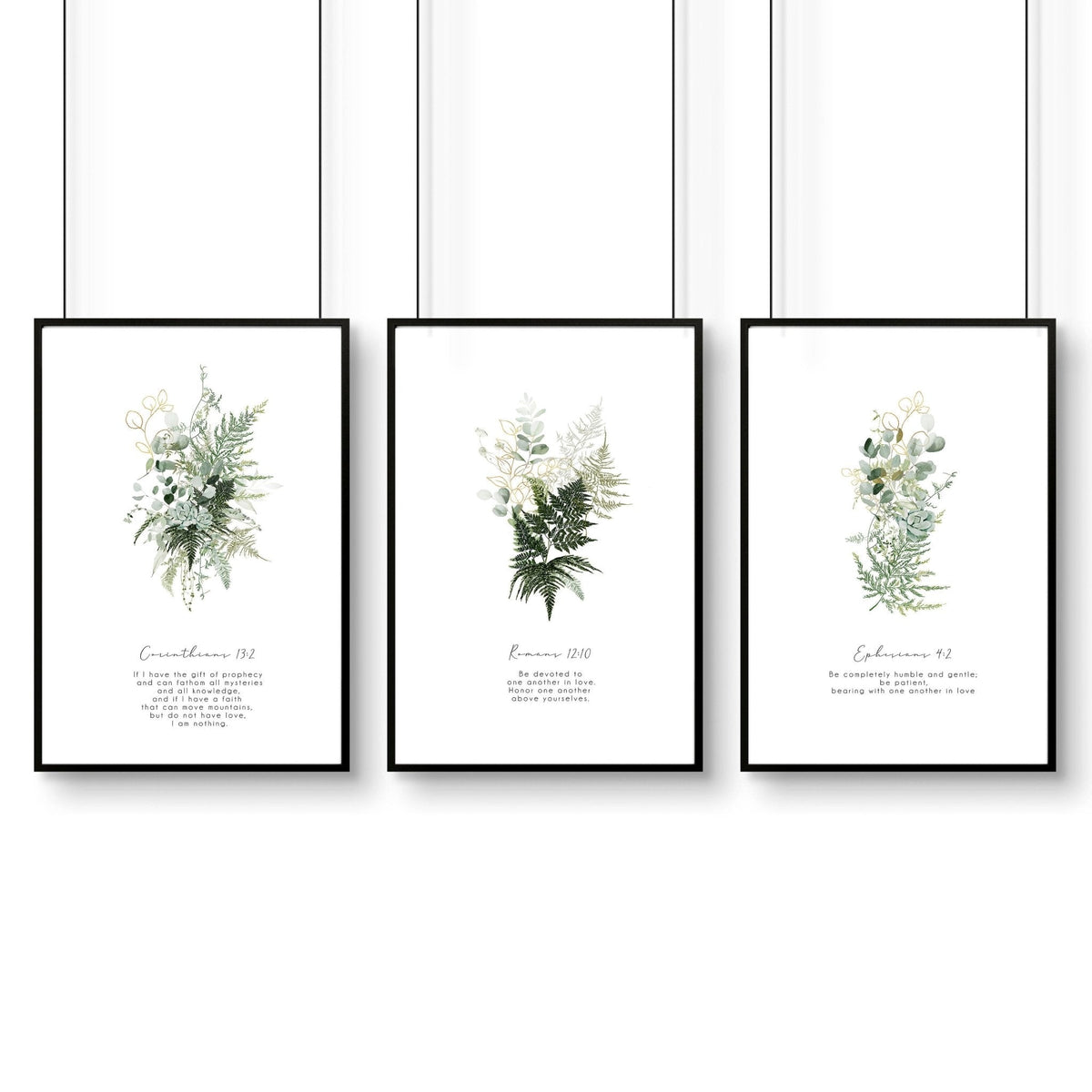 Christianity Bible wall art for bedroom | set of 3 wall art prints