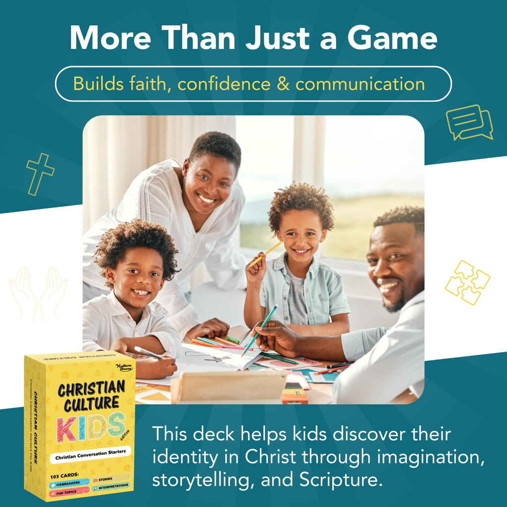 Kulture Games Bible Conversation Cards for Kids 6+ – Faith-Based Family Card Game