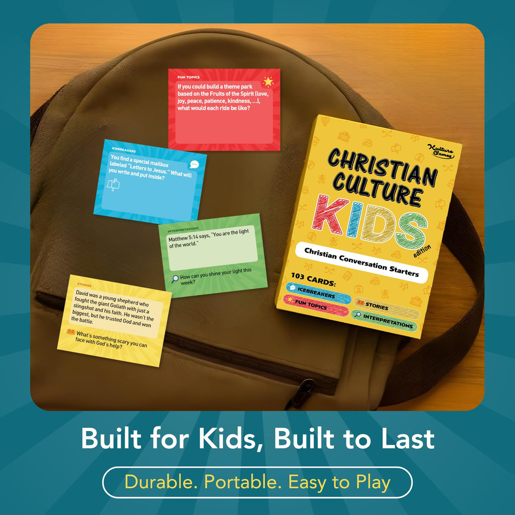 Kulture Games Bible Conversation Cards for Kids 6+ – Faith-Based Family Card Game