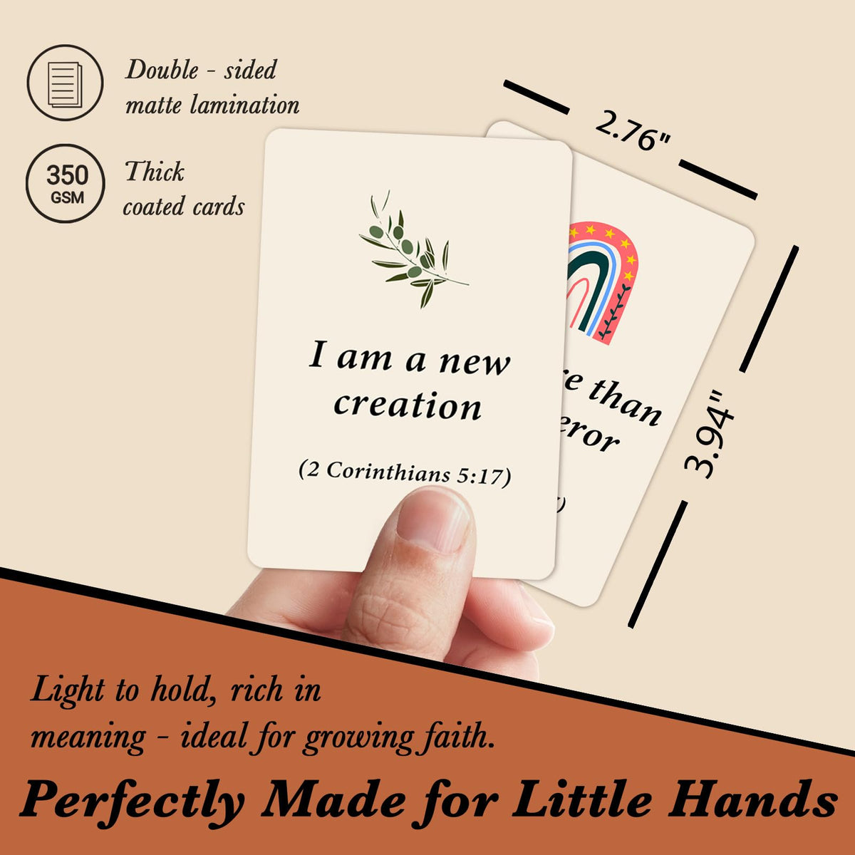 Odrano Biblical Affirmations for Kids – 62 Scripture Cards for Children | Easter & Bible Study Gift