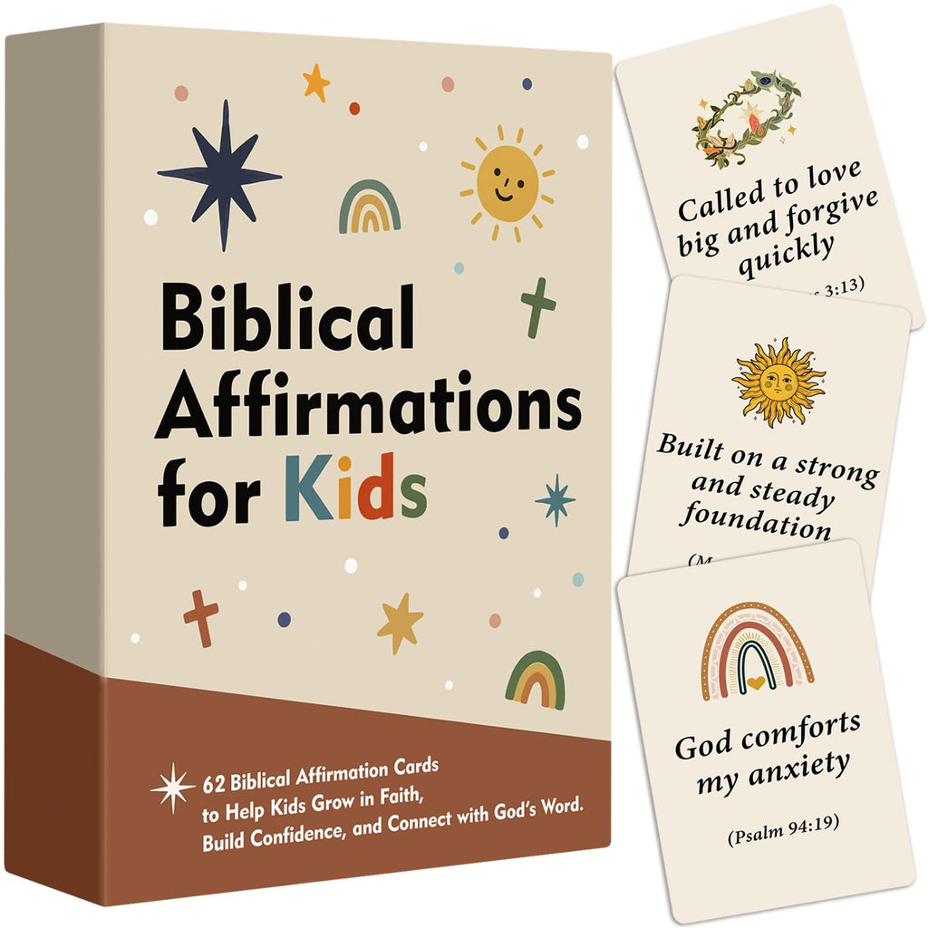 Odrano Biblical Affirmations for Kids – 62 Scripture Cards for Children | Easter & Bible Study Gift