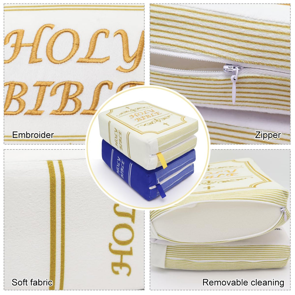 Yelakey Bible Pillow Book Plush – Open Bible Cover, Memory Foam, Christian Gift