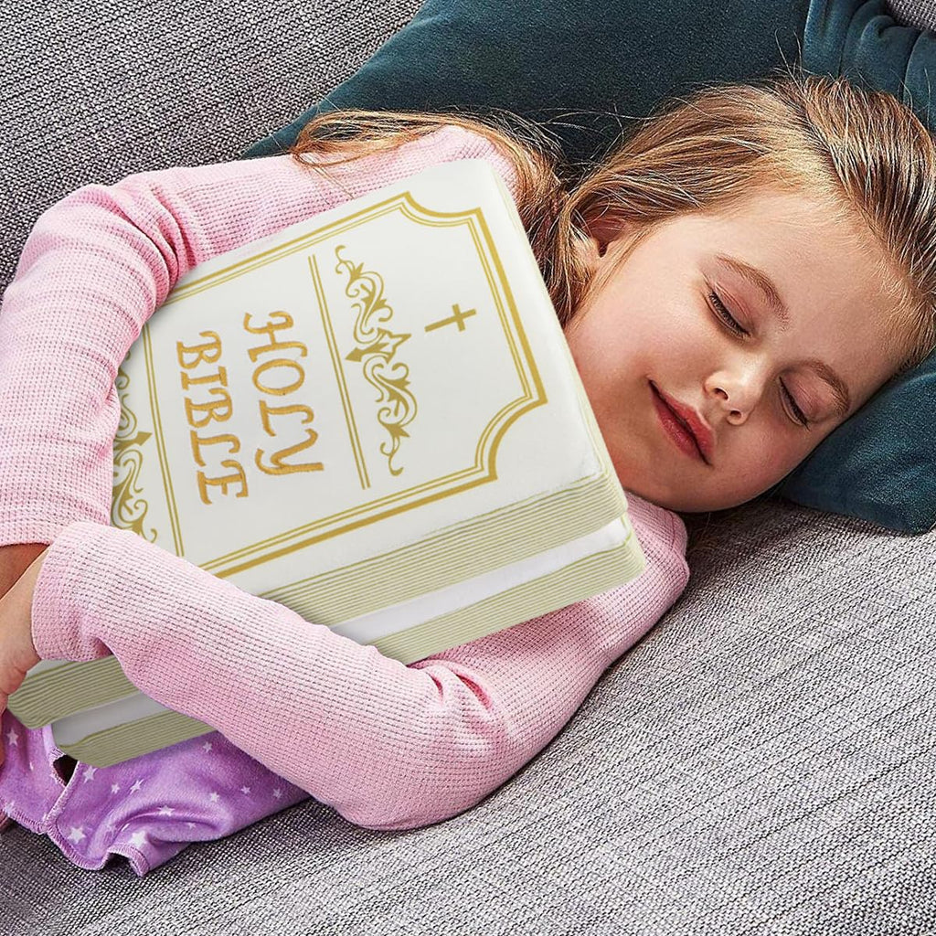 Yelakey Bible Pillow Book Plush – Open Bible Cover, Memory Foam, Christian Gift