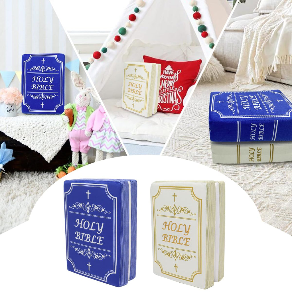 Yelakey Bible Pillow Book Plush – Open Bible Cover, Memory Foam, Christian Gift