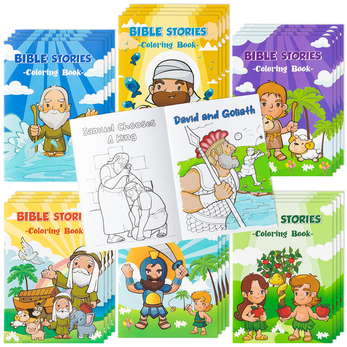 Zainpe 24Pcs Christian Bible Stories Coloring Books for Kids – Bible Theme Art