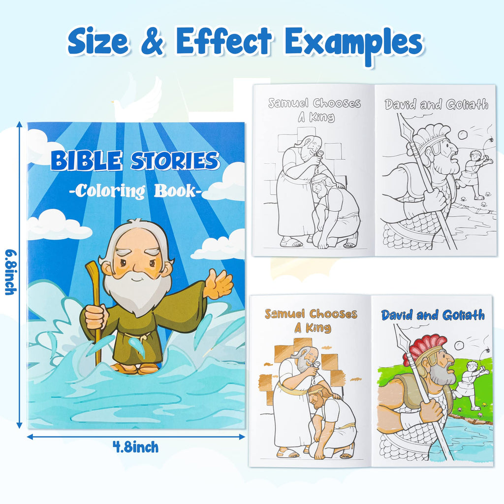 Zainpe 24Pcs Christian Bible Stories Coloring Books for Kids – Bible Theme Art