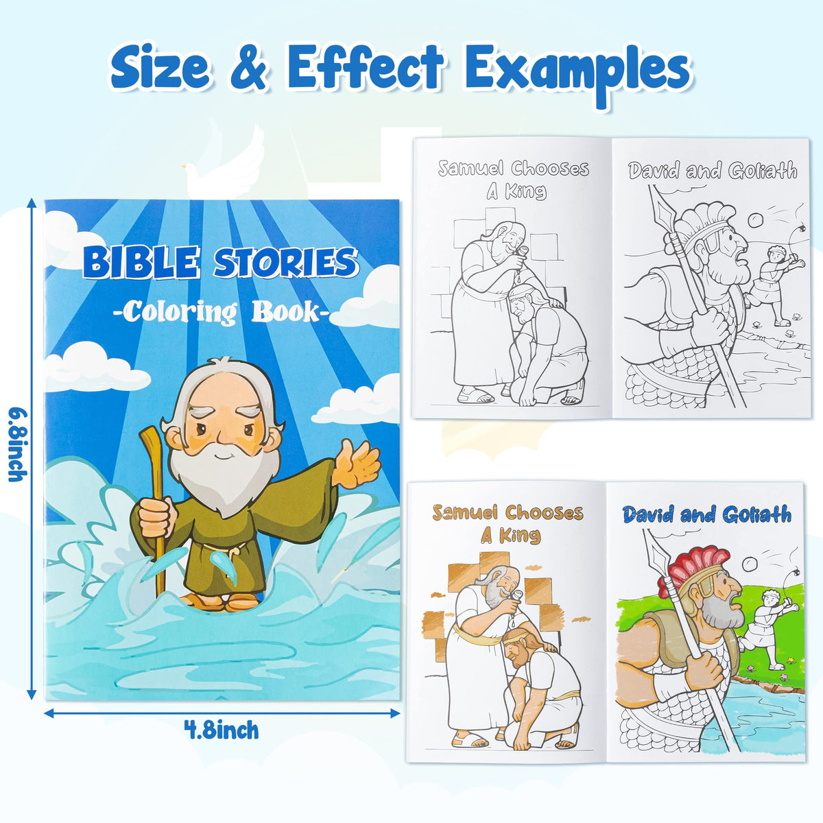 Zainpe 24Pcs Christian Bible Stories Coloring Books for Kids – Bible Theme Art