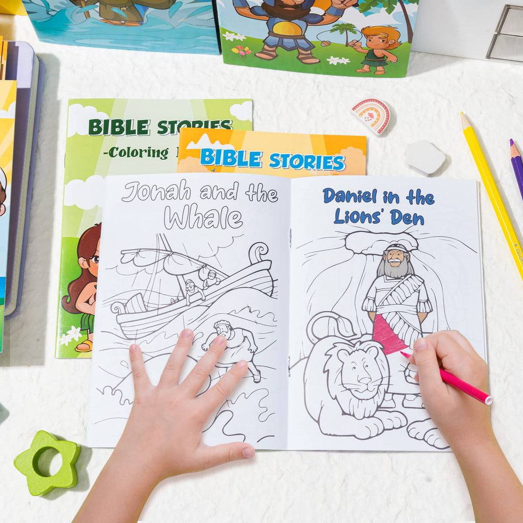 Zainpe 24Pcs Christian Bible Stories Coloring Books for Kids – Bible Theme Art