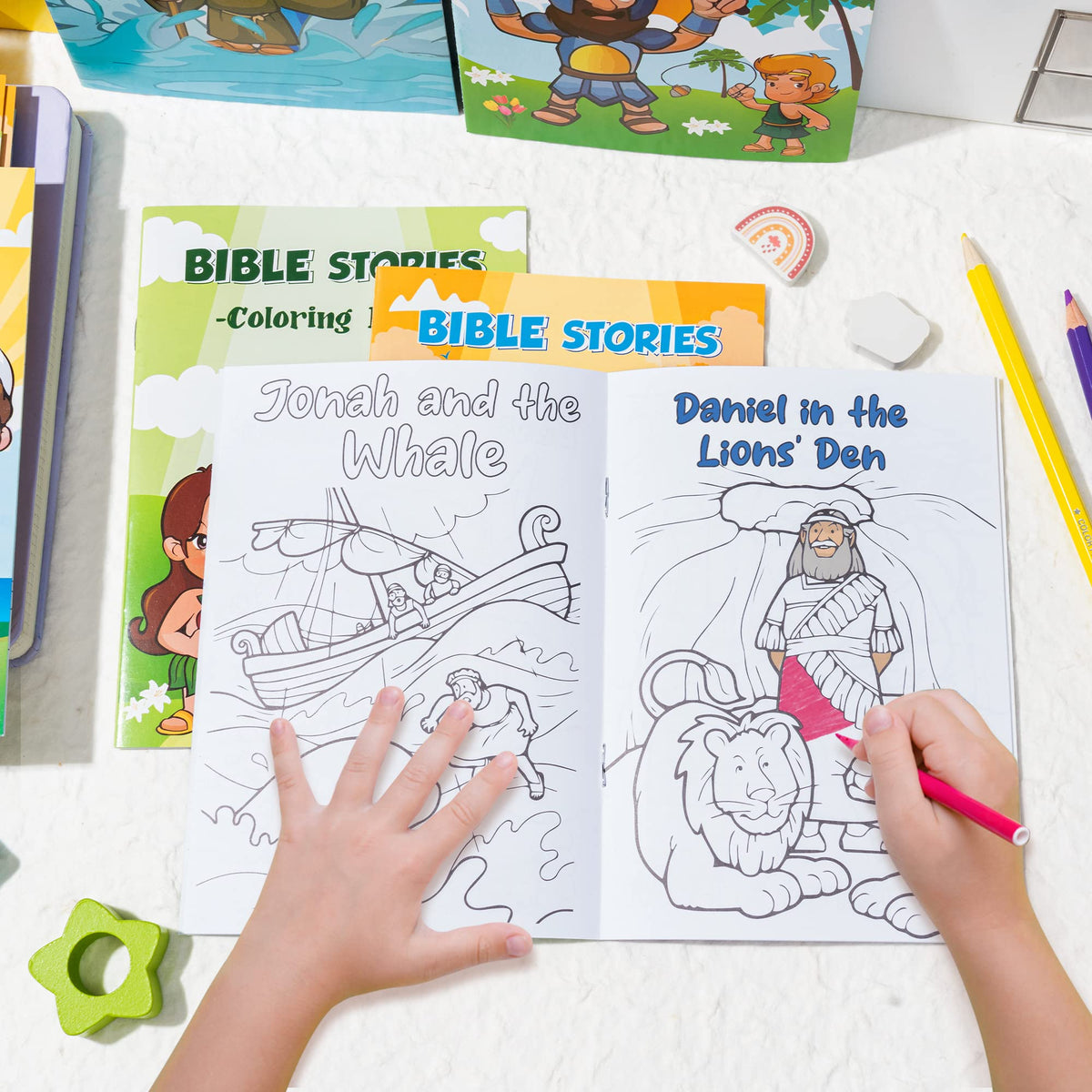Zainpe 24Pcs Christian Bible Stories Coloring Books for Kids – Bible Theme Art