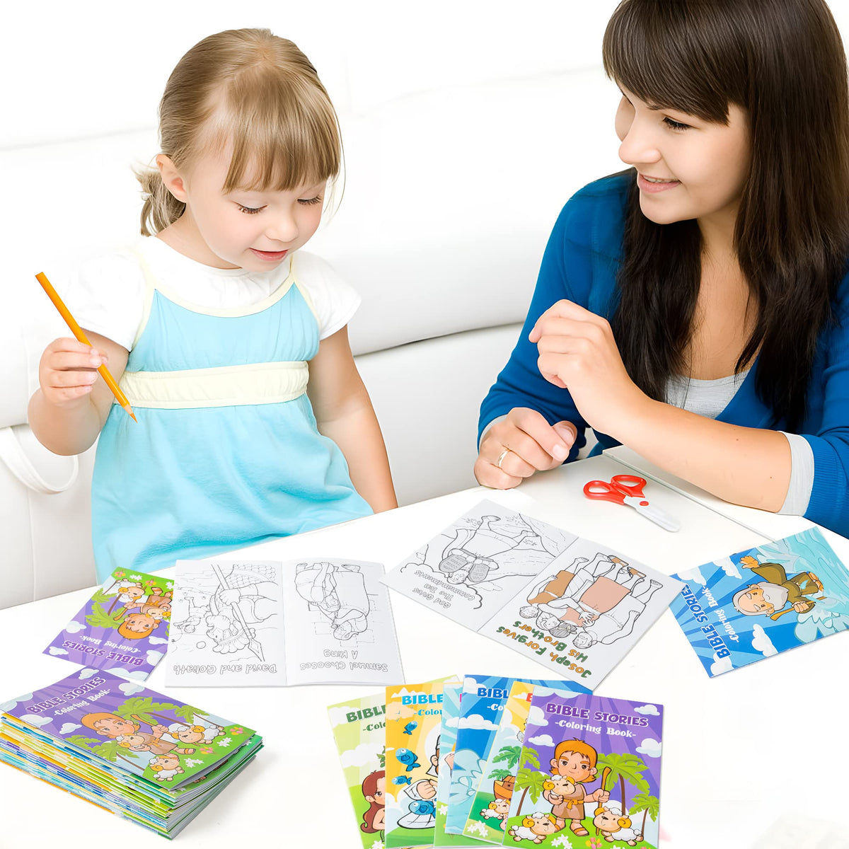 Zainpe 24Pcs Christian Bible Stories Coloring Books for Kids – Bible Theme Art